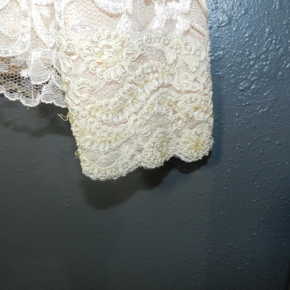 Christian Dior Women Light Pink Button Up Floral Lace Vintage 80s Jacket Size 16